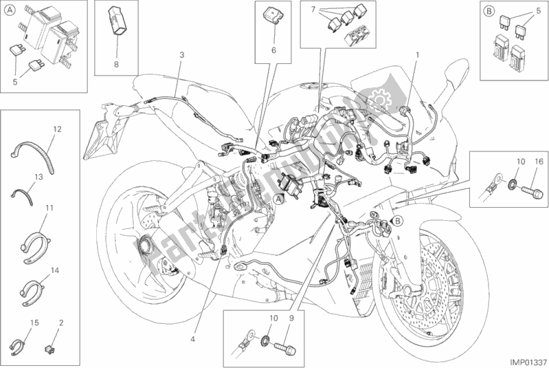 Wszystkie części do 18b - Wi? Zka Przewodów Ducati Supersport Thailand 950 2020